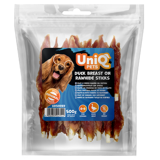 UNIQ PETS дъвчащи стикове с патешко 12см 500гр