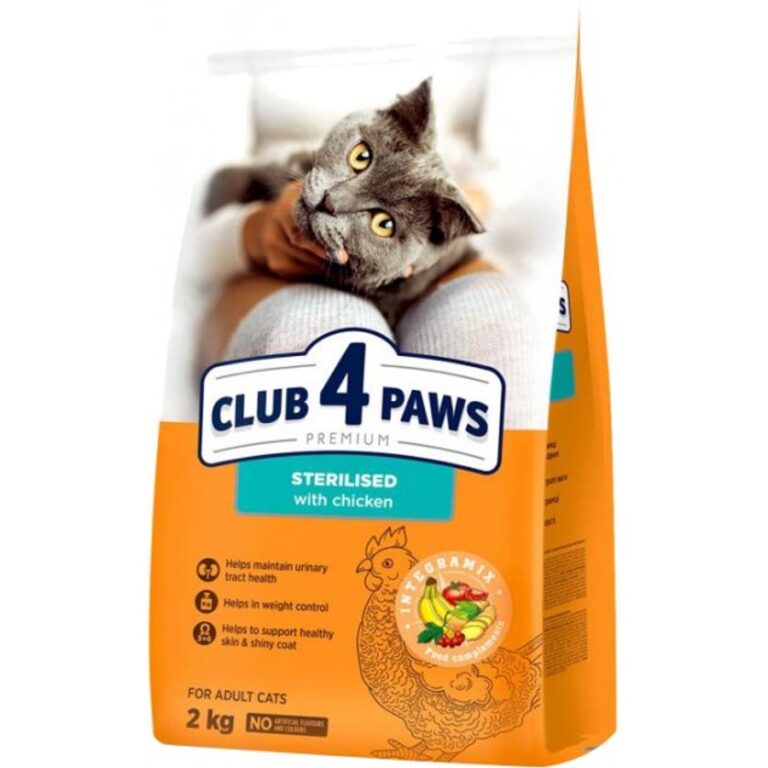 CLUB 4 PAWS Cat adult sterilized с пиле 14кг