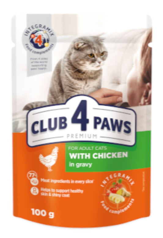 Club 4 Paws пауч за котка с Пиле в сос 100гр