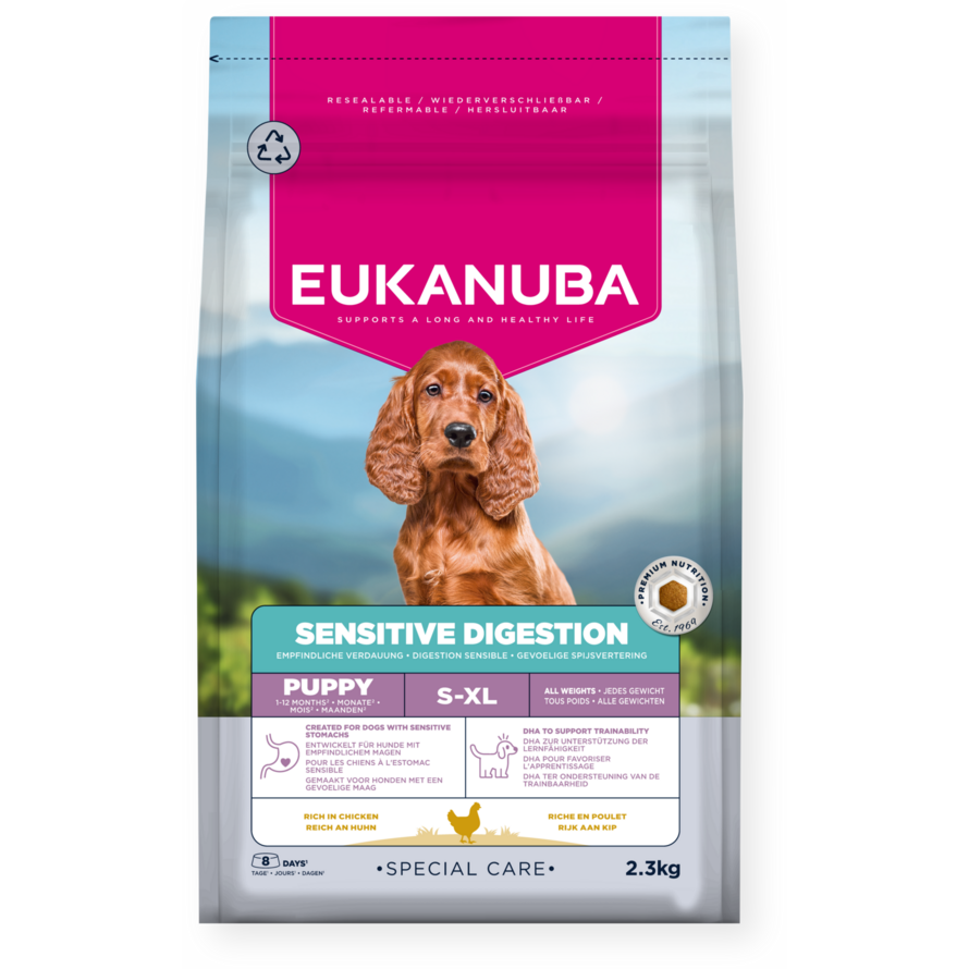 EUKANUBA храна за бебета кученца с чувствително храносмилане за всички породи с пиле