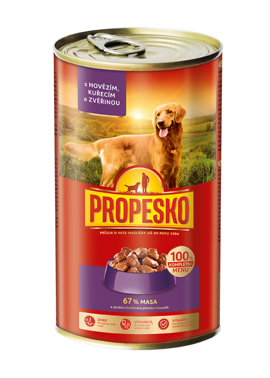 PROPESKO консерва за куче с говеждо и пиле 1240гр