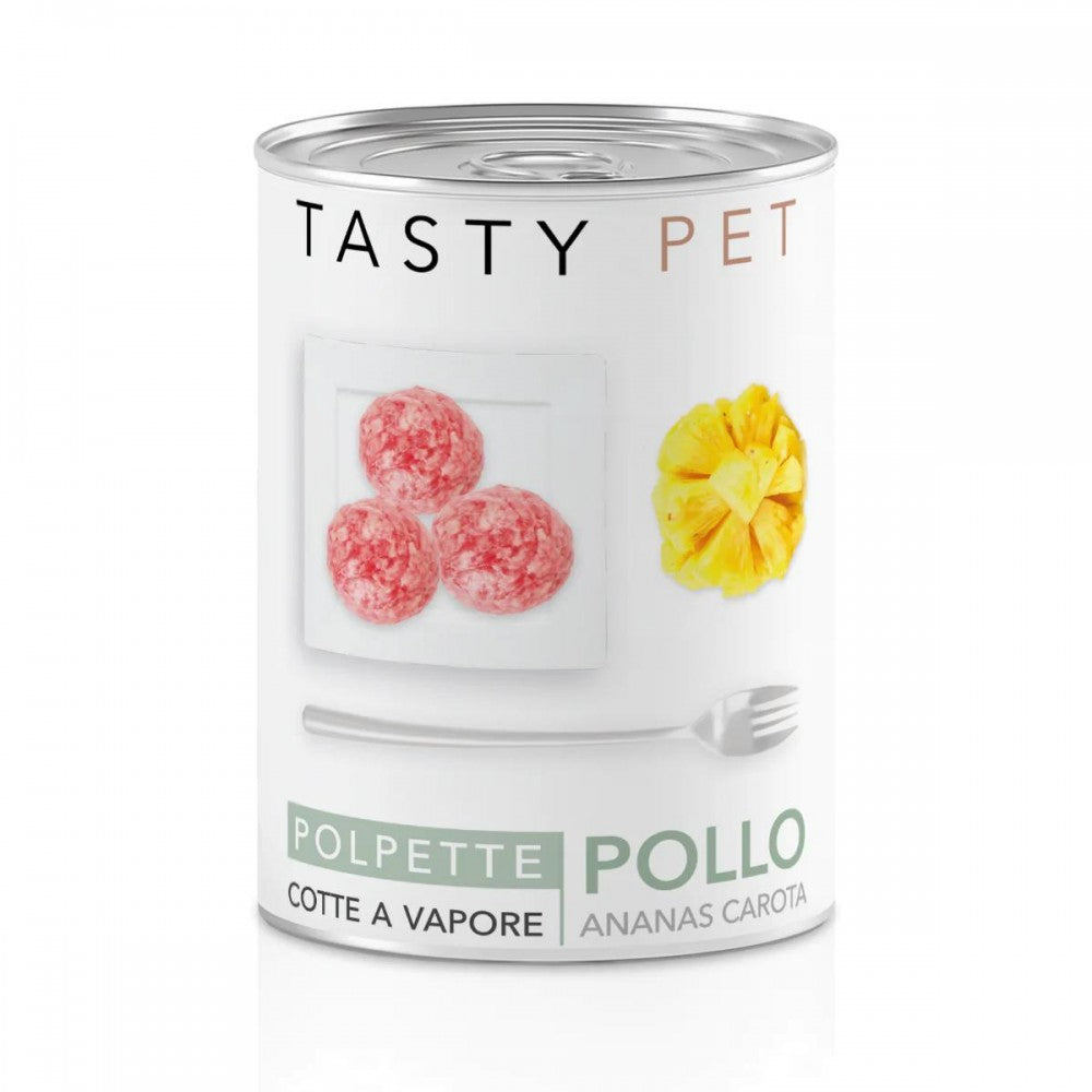 TASTY PET консерва за котка кюфтенца с пиле, ананас и морков 130гр