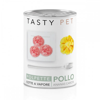 TASTY PET консерва за котка кюфтенца с пиле, ананас и морков 130гр