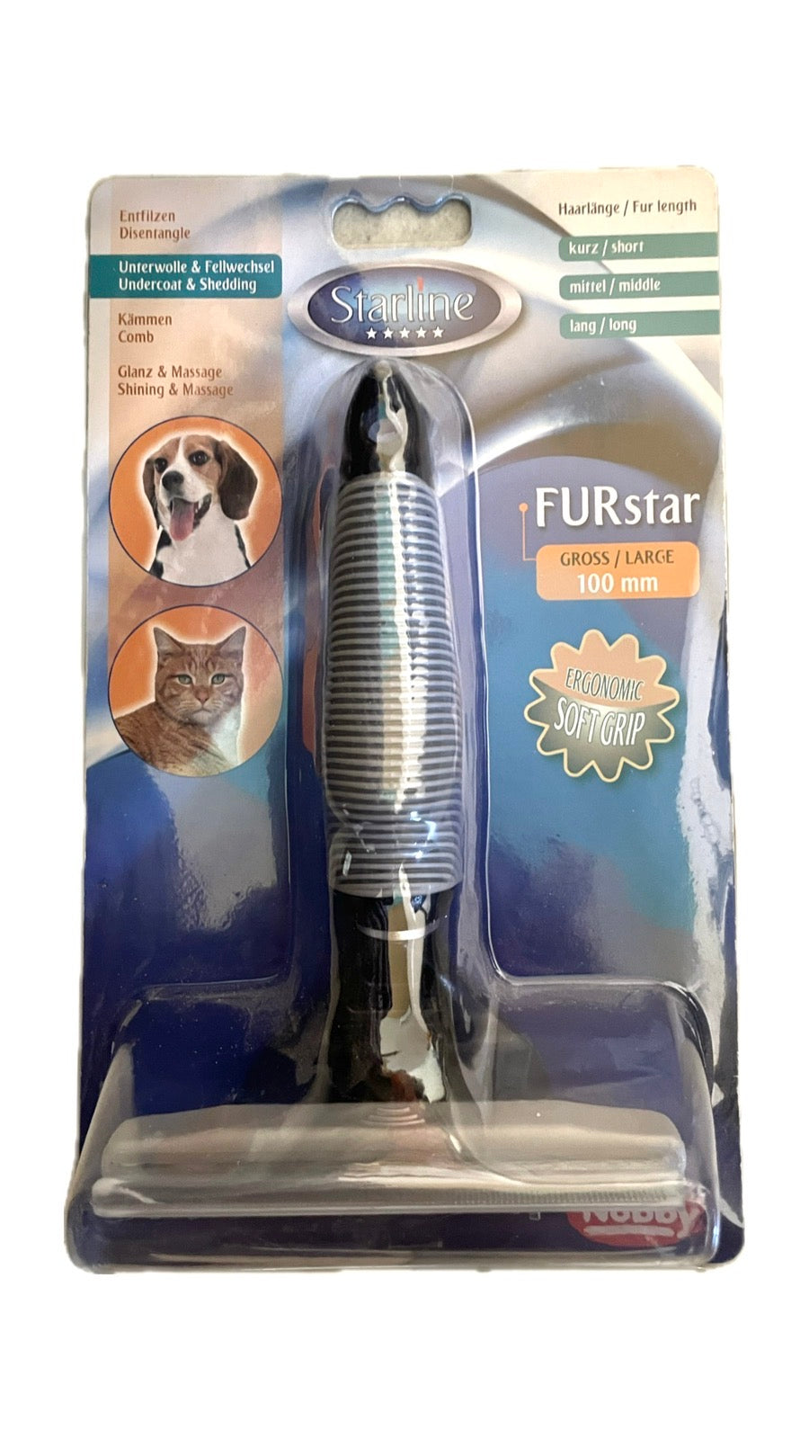 Гребен STARLINE FURstar Large 100 mm за късокосмести кучета и котки