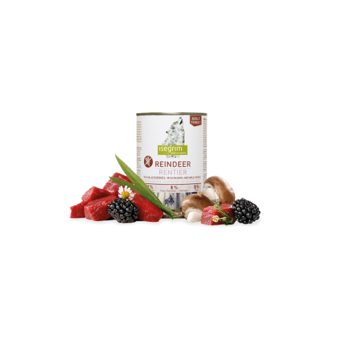 ISEGRIM deer dog, blackberries and mushrooms