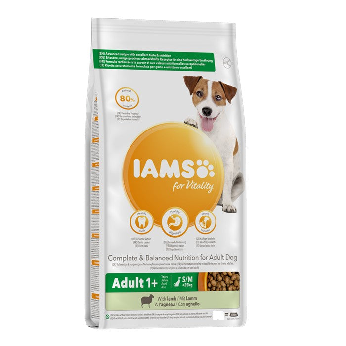 Iams за кучета от дребни и средни породи с агнешко 12кг