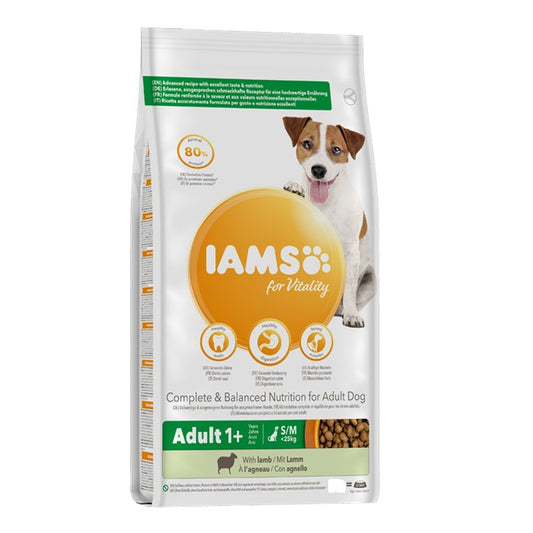 Iams за кучета от дребни и средни породи с агнешко 12кг