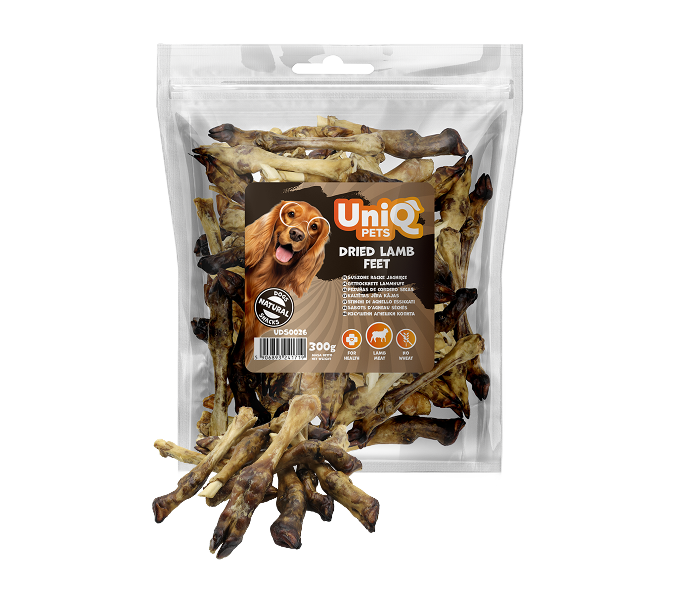 UNIQ PETS сушени агнешки крачета 18-20см 300гр