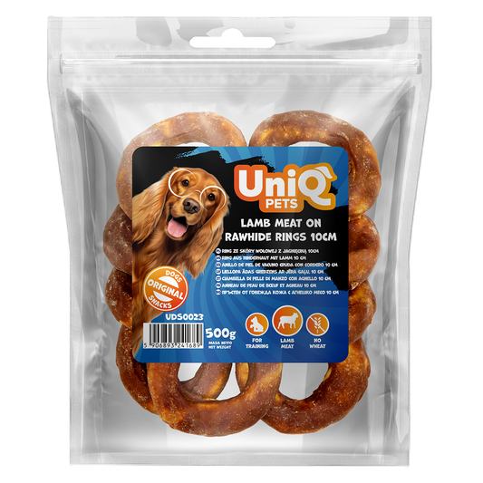 UNIQ PETS дъвчащи рингове с агнешко 10см 500гр