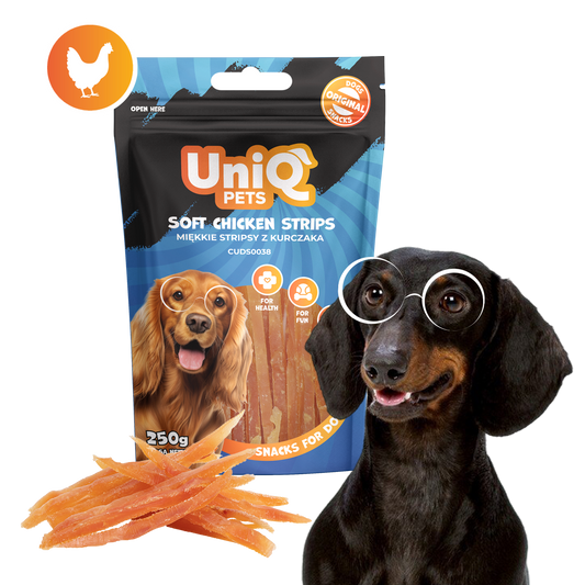 UNIQ PETS меки пилешки ленти 250гр