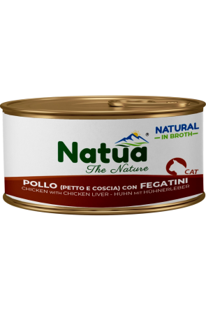 Natua котка Пиле и дроб в бульон 85 гр