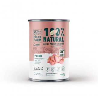 ФРЕШ ФАРМ куче гулаш Свинско, грах и сладки картофи 0.400