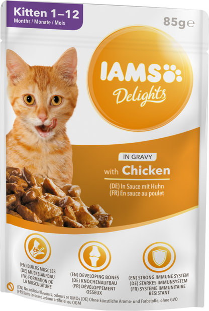 IAMS паучове за бебета котенца с пиле в сос 8х85гр