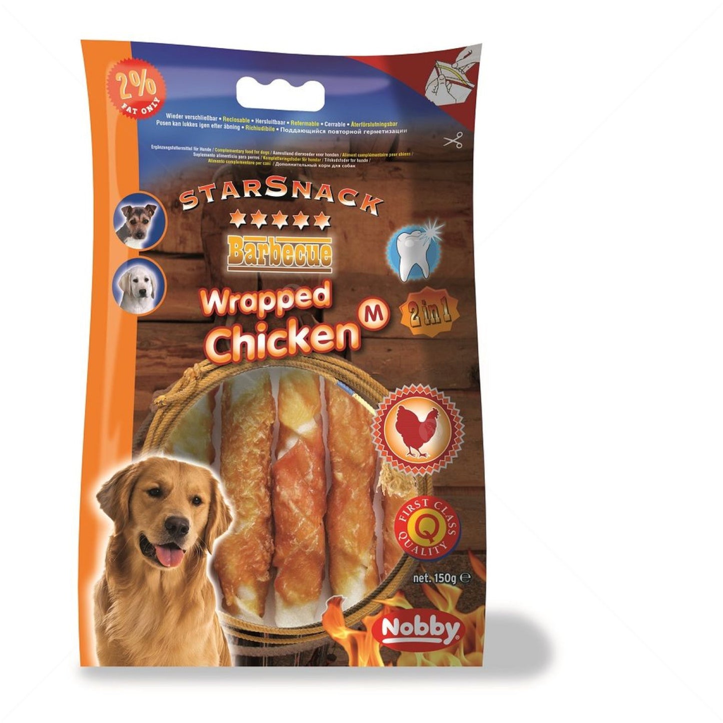 NOBBY лакомство StarSnack 2в1 Barbecue Wrapped Chicken 150гр
