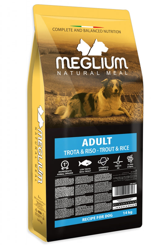 Meglium Adult с пъстърва и ориз 14кг