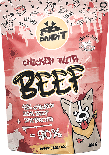 MR. BANDIT CHICKEN WITH BEEF - Пауч за кучета с пилешко и телешко месо