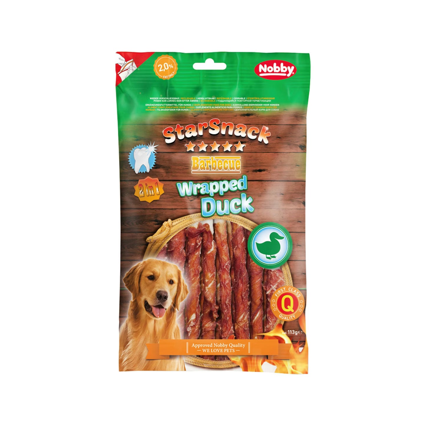 NOBBY лакомство StarSnack 2в1 Barbecue Wrapped Duck 70гр