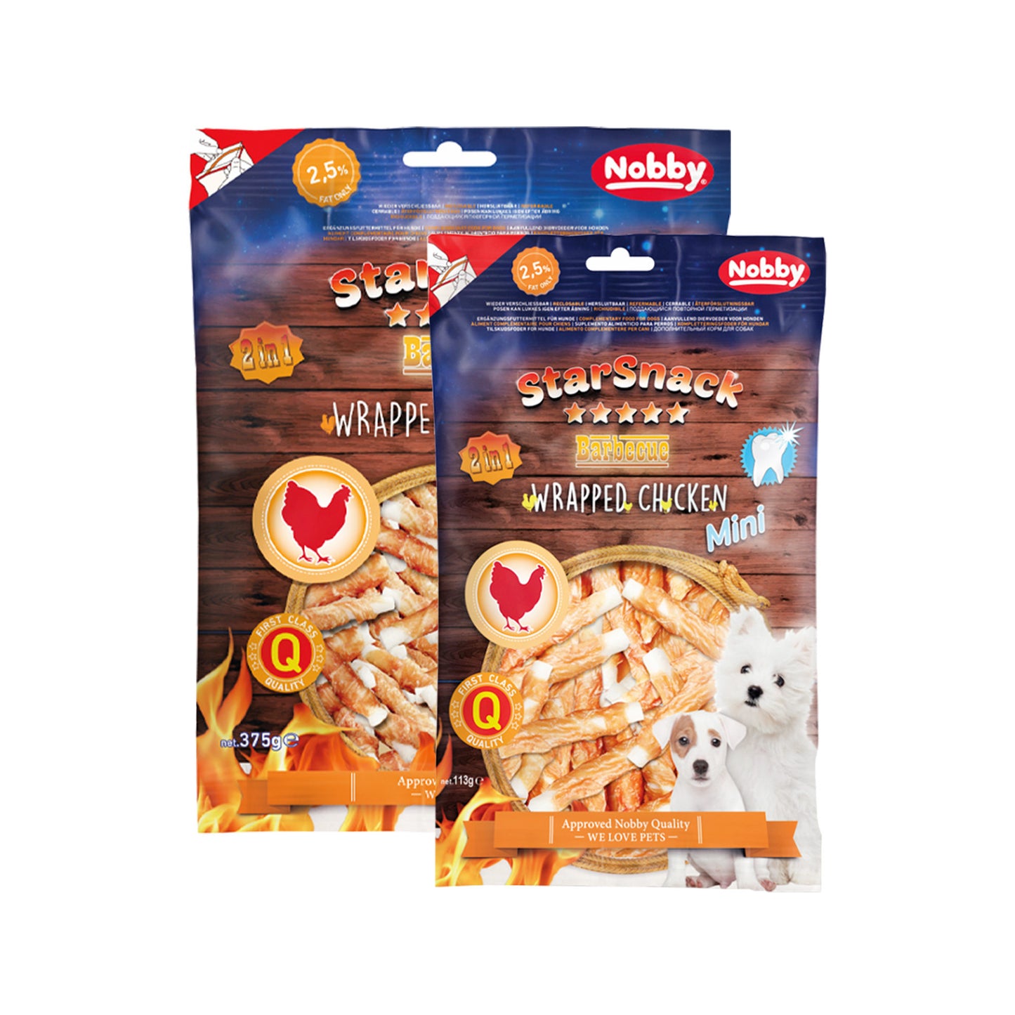 NOBBY лакомство StarSnack 2в1 BarbecueWrapped Chicken MINI 113гр