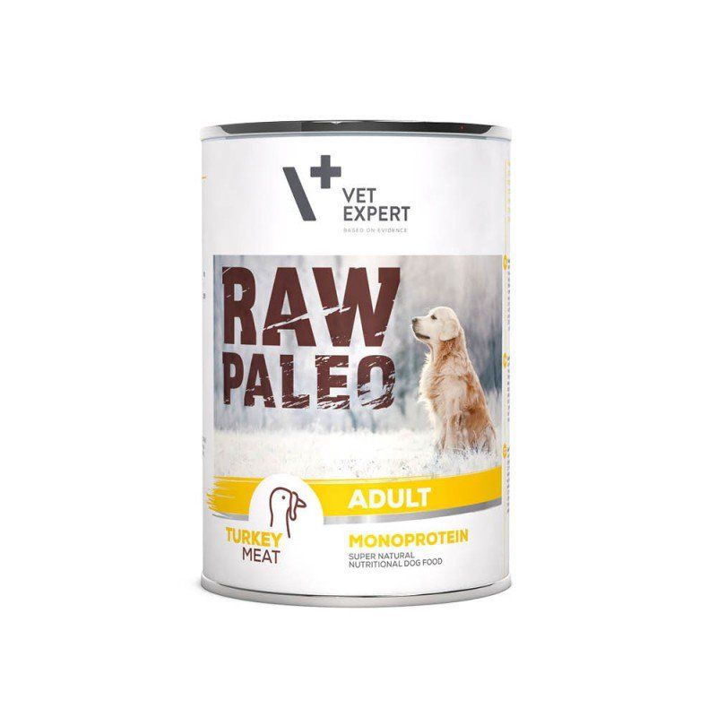 Raw Paleo Adult Turkey - Can for adult dogs with turkey meat - 800 g.