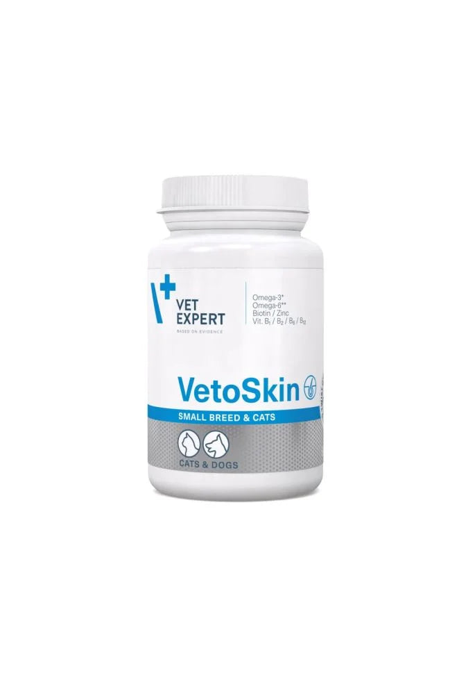 VetoSkin Small breed and cats 60 - за поддържане на оптимално състояние на кожата и козината при котки и кучета от малки породи