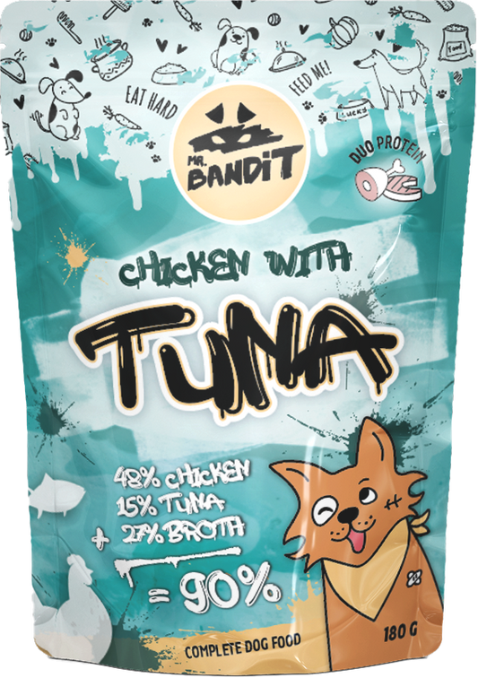 MR. BANDIT CHICKEN WITH TUNA - Пауч за кучета с пилешко и риба тон