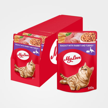 My Love пауч за котки с рагу, заек и пуйка 100гр