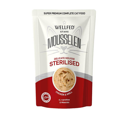 WELLFED мус за кастрирани котки с пиле и крил 40гр