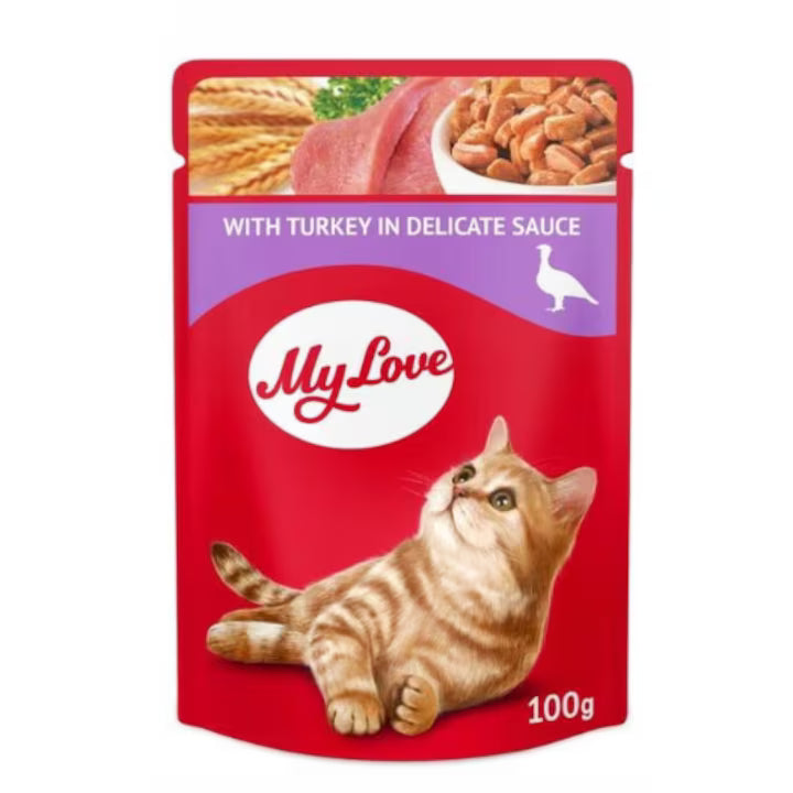 My Love пауч за котки в сос с пуйка 100гр