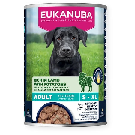 EUKANUBA консерва за възрастни кучета от всички породи с агнешко и картофи 400гр