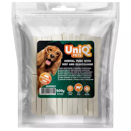 UNIQ PETS дентални тръбички с телешко и глюкозамин 500 гр