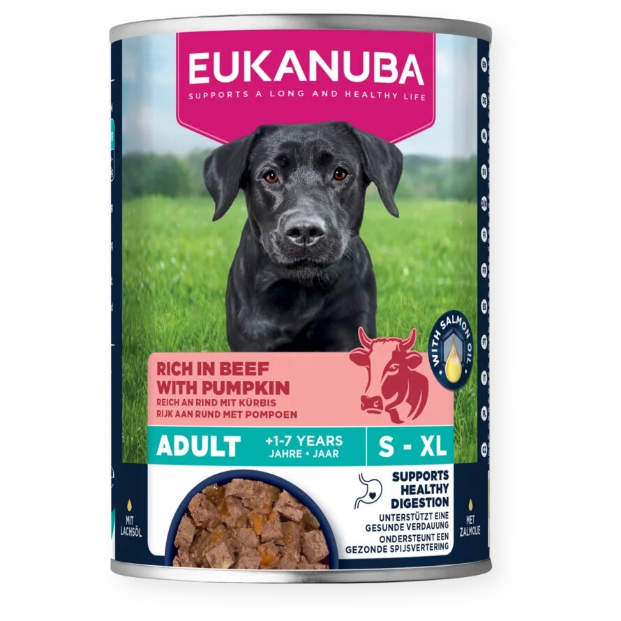 EUKANUBA консерва за възрастни кучета от всички породи с говеждо и тиква 400гр