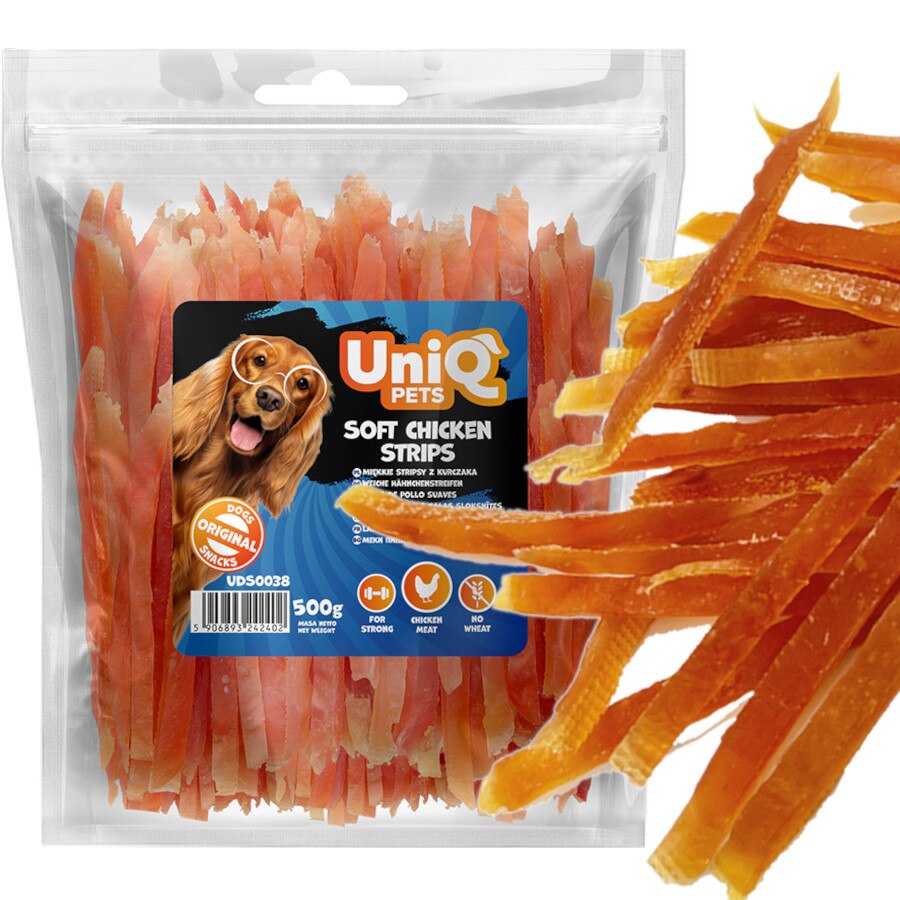 UNIQ PETS меки пилешки ленти 500 гр
