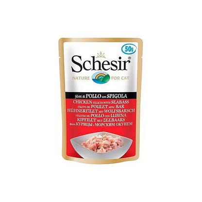 SCHESIR пауч за котка с пиле и лаврак 50гр