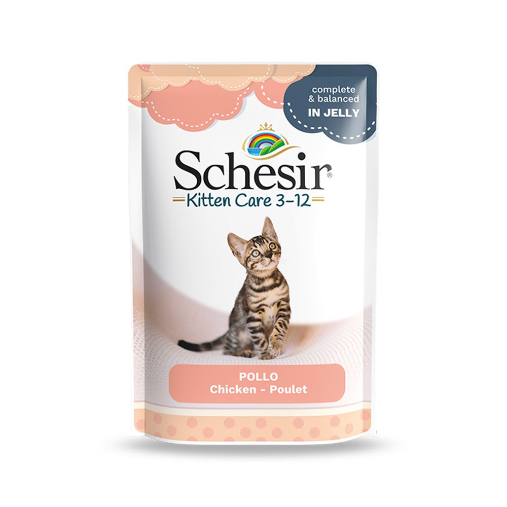Schesir Kitten Care 3-12 желе пауч за бебета котенца с пиле