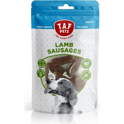 T.A.F PETS лакомство за кучета агнешки наденички