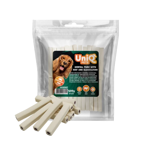 UNIQ PETS дентални тръбички с телешко и глюкозамин 500 гр